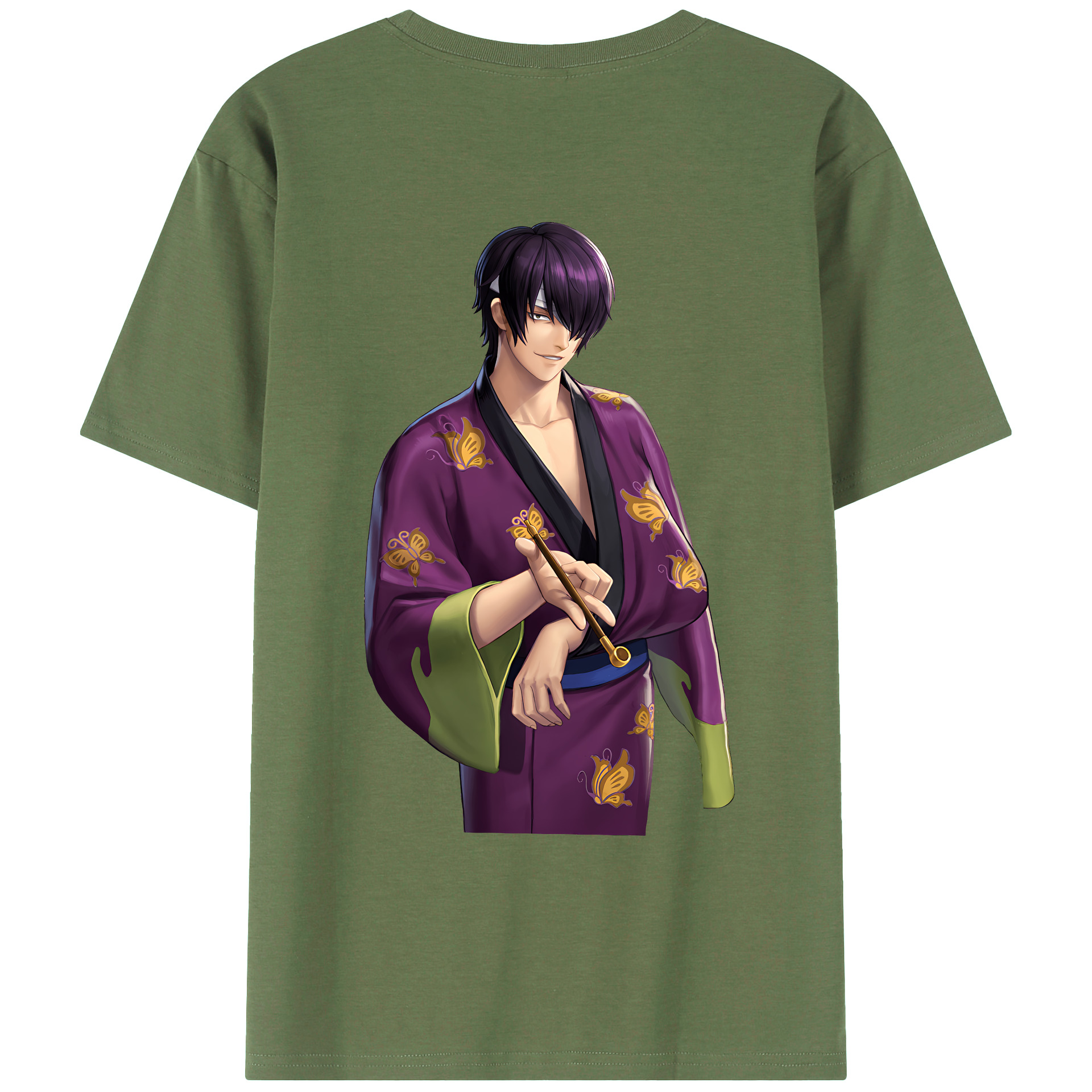 （画像用） ぎんたま 坂田銀時（さかたぎんとき） 神楽 志村新八（しむら しんぱち） GINTAMA Sakata Gintoki Kagura Shimura Shinpachi 綿100％ メンズ半袖Tシャツ（バックプリント） 通気性